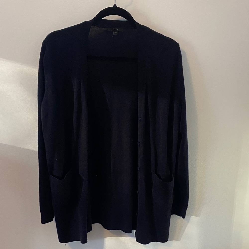 Navy Cos Cardigan Sweater